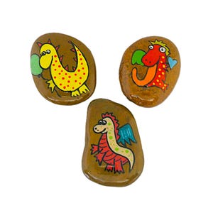Portafortuna per bambini, drago portafortuna, pietra dino, circa 5 - 7 cm, con biglietto, pietre portafortuna, pietre del sorriso, idea regalo, regalo di compleanno per bambini
