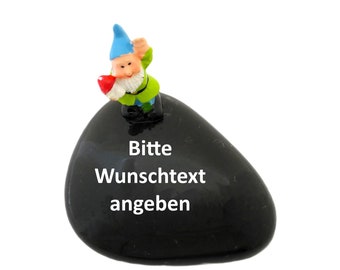 Glücksstein mit Zwerg personalisierbar ca. 7 cm, Glücksbringer, bemalte Steine, Geschenkidee zum Geburtstag, Mitbringsel Mitgebsel Tischdeko