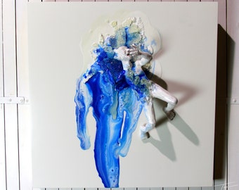 Obra de arte de la escultura Crystalline Thinking de Tom Parthum 2017 técnica mixta única | Arte de escultura de resina de arcilla polimérica directamente del artista.