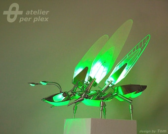 Firefly Light zeitgenössische Design Kunst Leuchte by atelier per plex. Extravagante Lichtskulptur, Insekt,Lampe