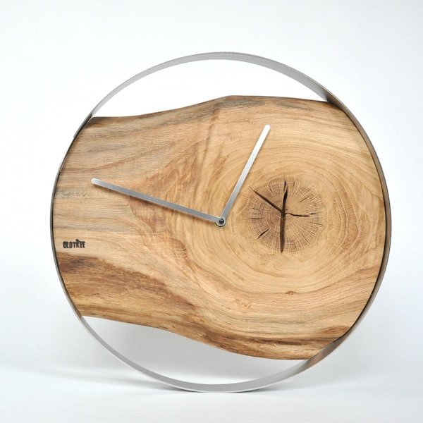 LOFT clock-Large oak 40cm