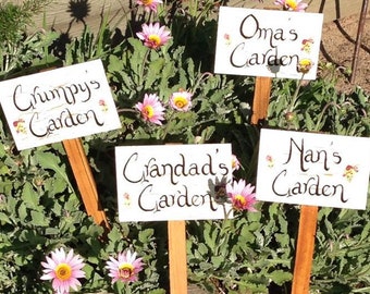 GARDEN STAKES/Garden Signs/personalized signs/Mothers Day/Fathers Day/Christmas Gift Idea/Under 20/Hand painted