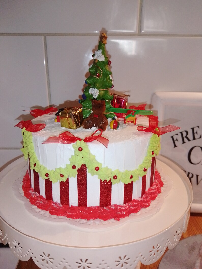 FAKE Decorated Christmas Cake Faux Cakes Photography Prop Etsy Australia
