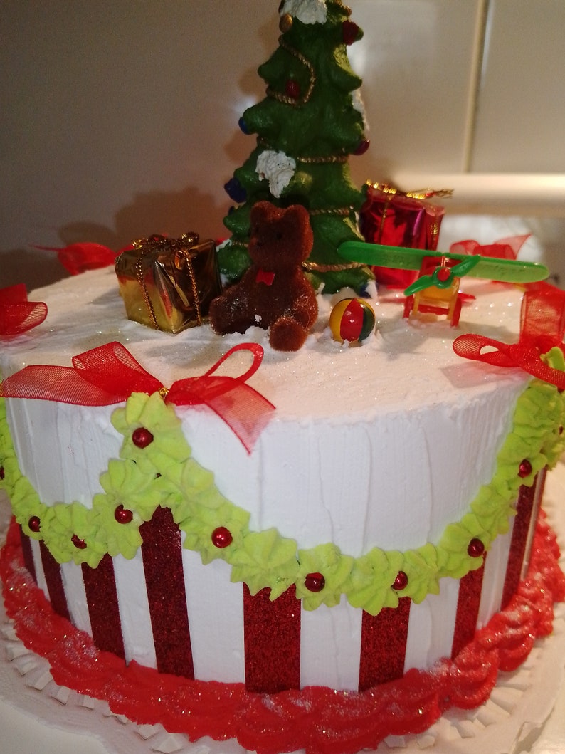 FAKE Decorated Christmas Cake Faux Cakes Photography Prop Etsy Australia