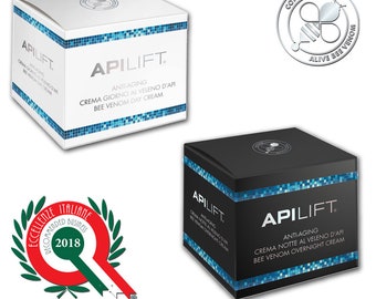 ApiLift day and ApiLift night antiageing face cream Made in Italy - Bee Venom and hyaluronic acid