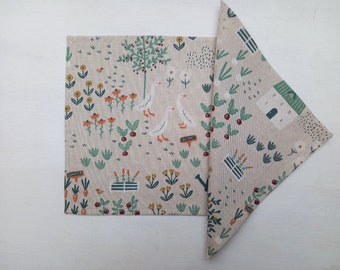 Lot de 2 serviettes en tissu jardin de curé