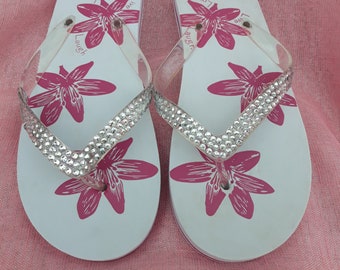 Just Married Crystal Flipp Flops