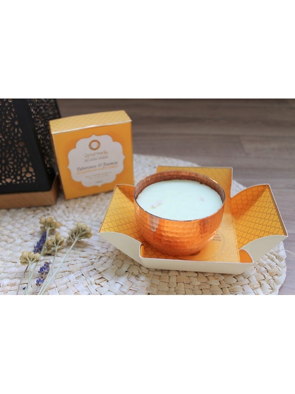 Vata Tuberose Jasmin Bougie Parfumée 2 Mèches en Pot