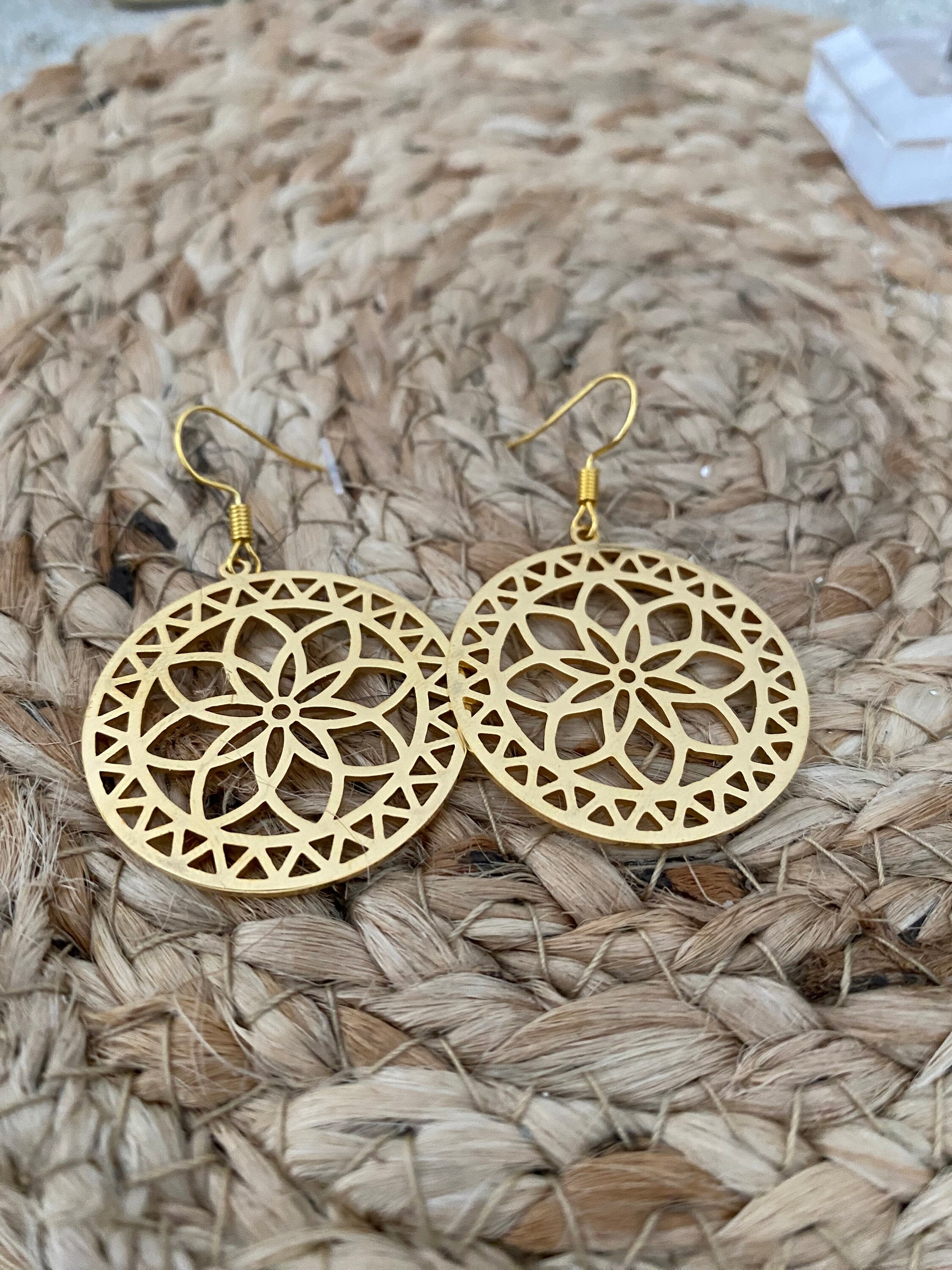 Gold Mandala Earrings