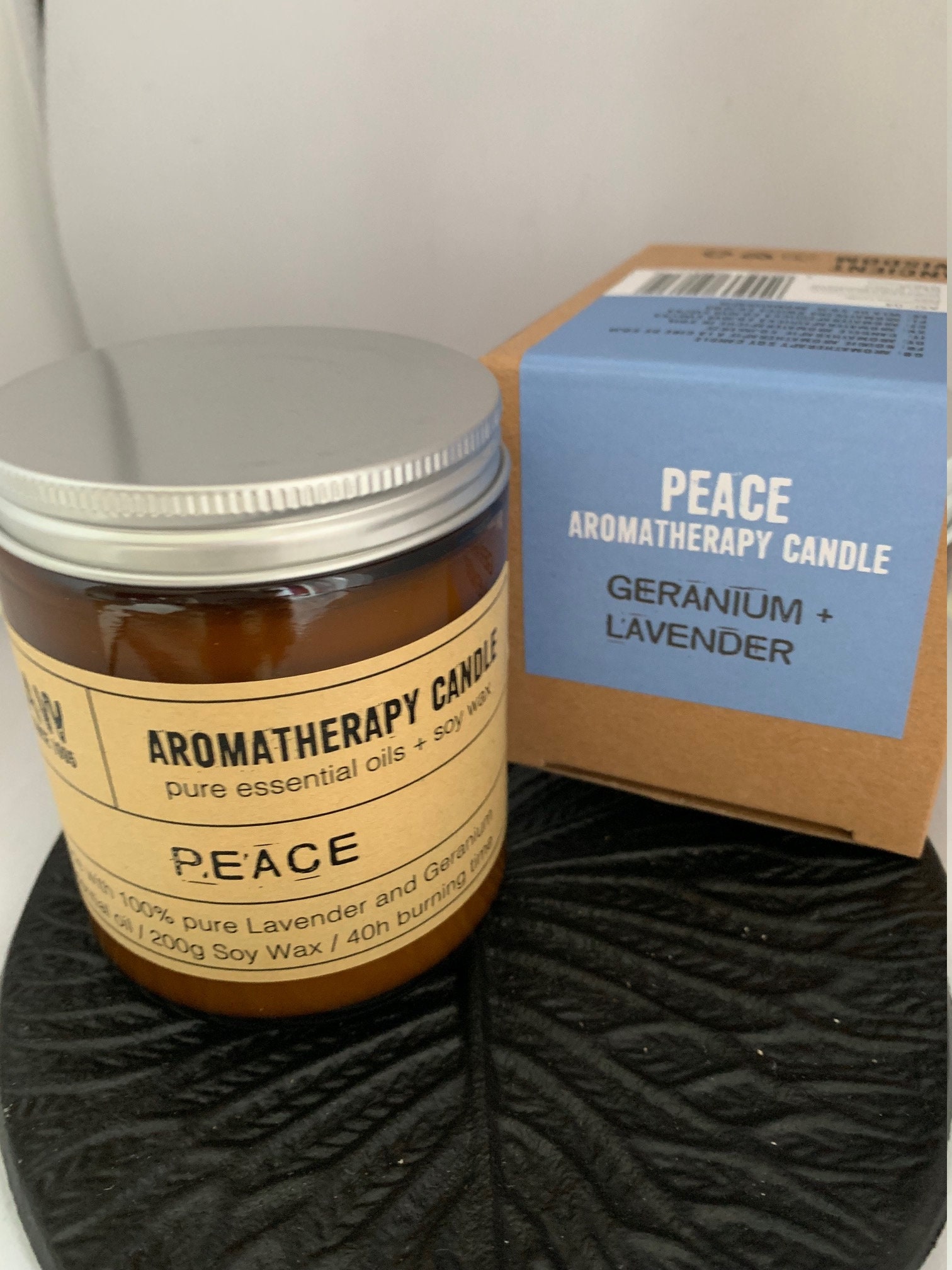 Bougie Aromathérapie 200G - Havre de Paix Lavande et Géranium