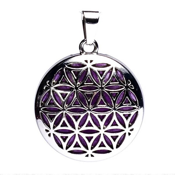 Pendentif Fleur de Vie améthyste