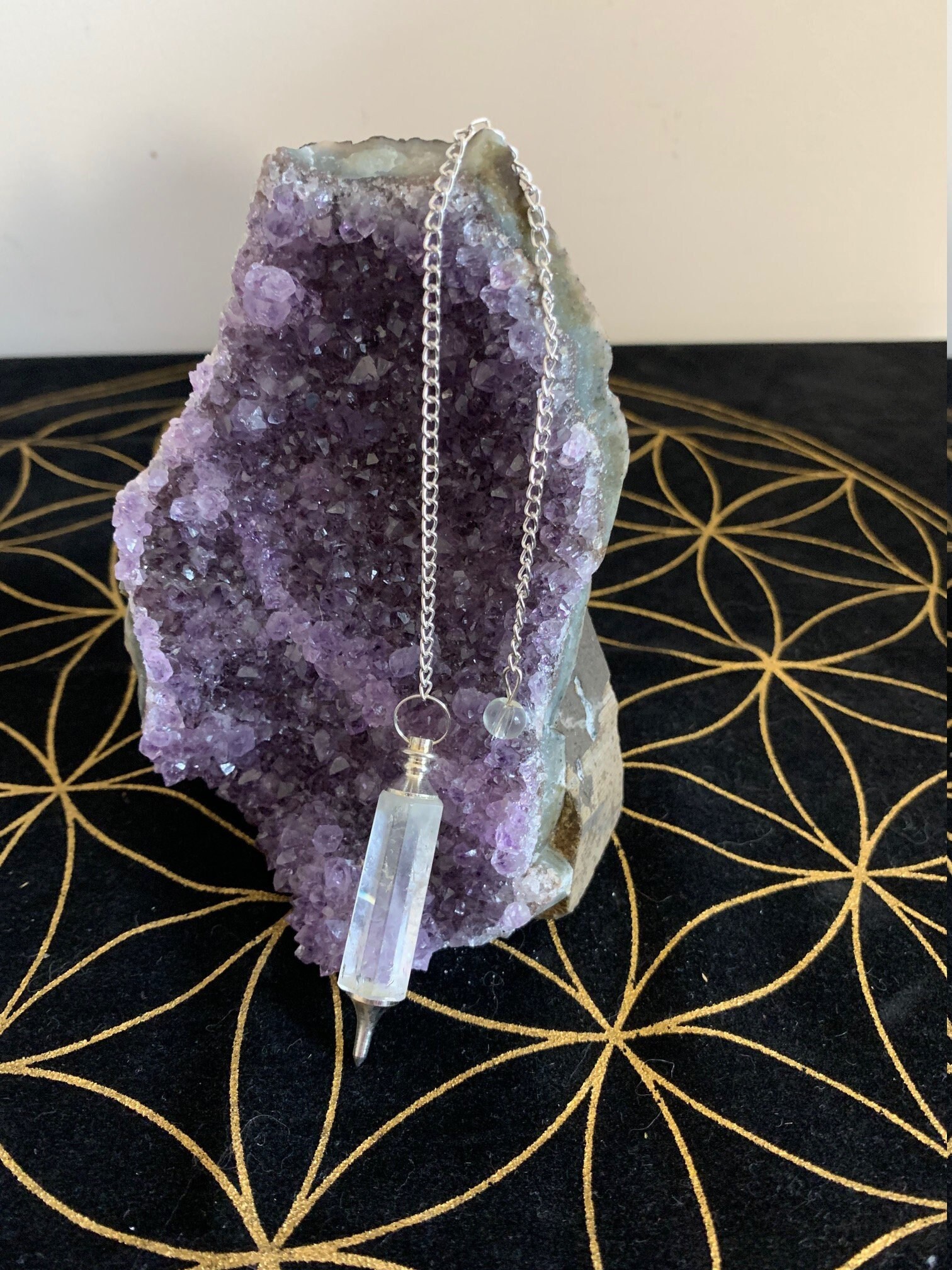 Pendule Cristal Roche Facetté