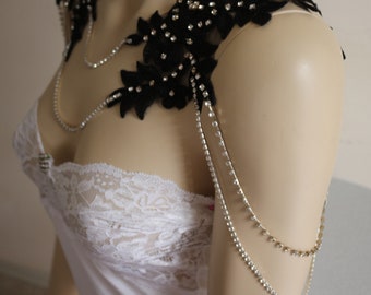 Hombro Joyería, Encaje Negro Hombro Vestuario Hombro Joyería