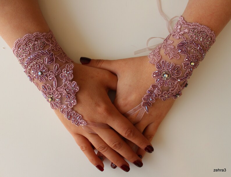 Pink Lace Fingerless Gloves,wedding Gloves, Lace Gloves, Fingerless Bridal Gloves Wedding Dress