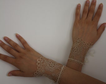 Gants de mariée, Gants de mariage, Gants de mariée en dentelle, Gants de costume, Mitaines