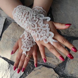 Wedding Gloves, Bridal Gloves Lace Gloves Fingerless Gloves