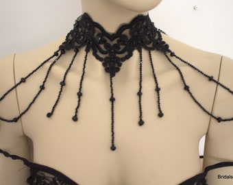 Black Lace Shoulder Jewelry,ShoulderJewelry,Black Lace Shoulder Costume ShoulderJewelry