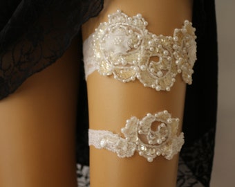 Wedding Garter Set Bridal Lingerie Garter Set Lace Garter Set