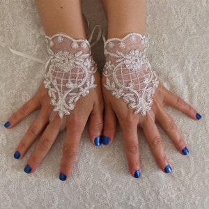 Wedding Gloves,Bridal Gloves,Lace Gloves, Fingerless Gloves, İvoryGloves, Bridal Accessories, Party,GS00225