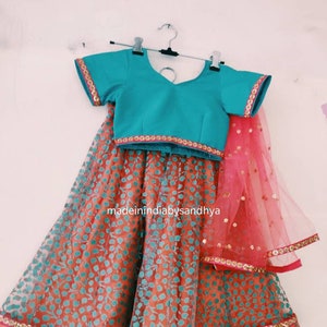 Kids lehenga choli dupatta Indian dress baby girls kids party wear dresses