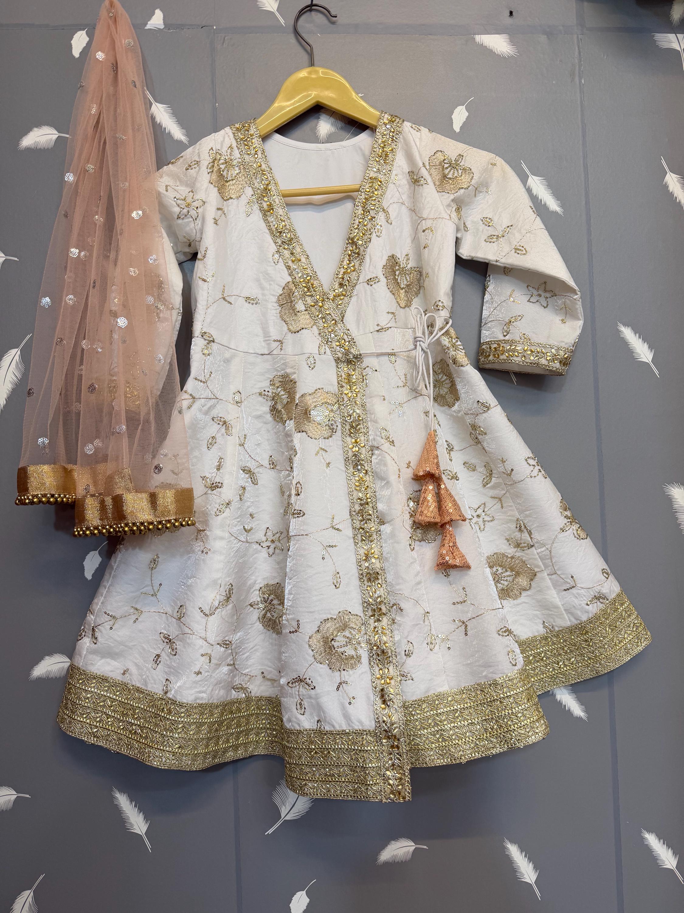 prince william looking at kate in gold dress IVORY AND GOLD EMBROIDERED GOWN/ANARKALI – Kaur Collection main image 0