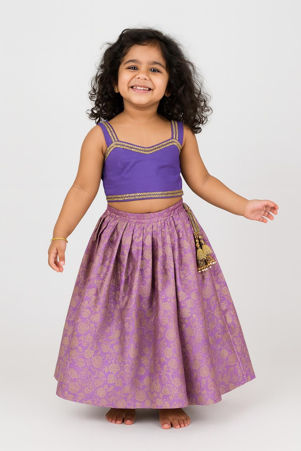 Lehenga Avec Chemisier Couleur Lilas - Taille M Pour Femme - Neuf Avec étiquettes