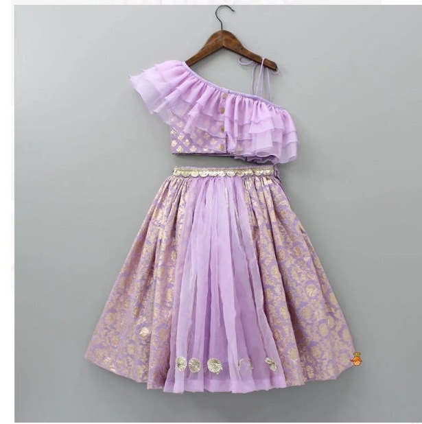 Girls Purple Lehenga skirt Top kids girls outfit