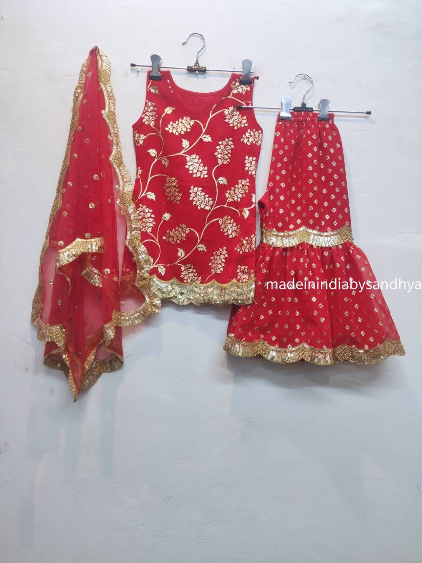 Sharara Suit for Girls Kids Ethnic Baby Wear Salwar Kameez Indian Dressy Outfits Etsy Canada
