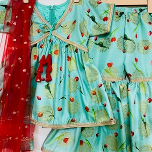 Girls Indian wear sharara gharara dresses party wear small girl salwar