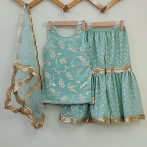 Kids Sharara kurta baby gharara suit set dress baby cloths Pakistani dresses