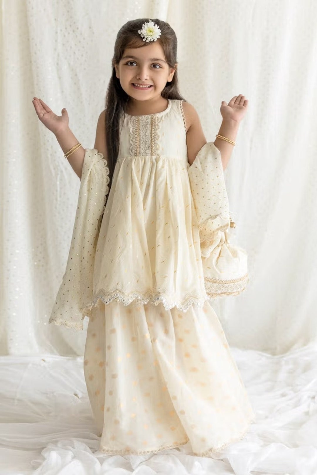 Baby Girls Sharara Gharara Indian Traditional Wear Suit Set for Kids in USA Etsy UK