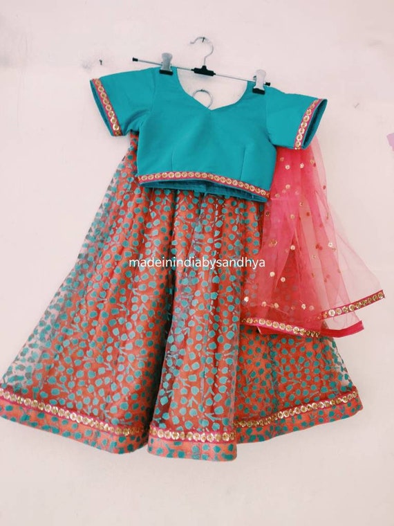 red lehenga for baby girl