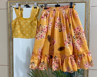 Girls lehenga Outfit Infant Indian wear Girls Floral dress