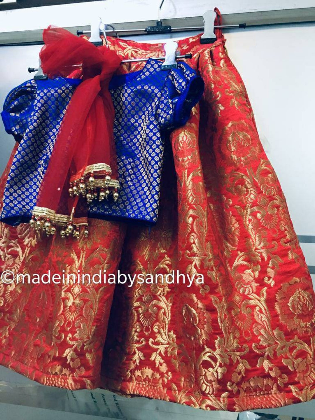 Red Banarasi Brocade Kids Lehenga Choli Dupatta Indian Ethnic Girl Kids Festival Party Wear Dress Custom Made to Measure Lengha Chunni Set Etsy UK