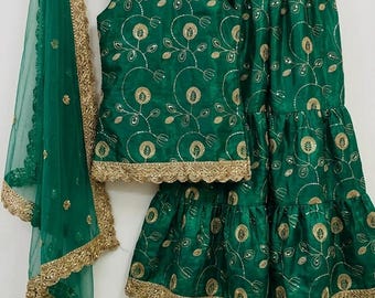 Kids Sharara kurta baby gharara suit set dress baby cloths Pakistani dresses
