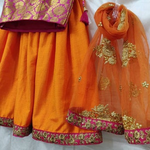Kids lehenga choli dupatta Indian designer ethnic girl kids festival party wear pink dress custom made to measure lengha chunni set