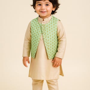 Toddler Boys Kurta Pajama Set with Waistcoat