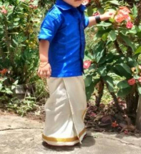 Kerala Traditional Boys Kurta & Dhotis Set