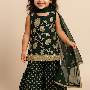 Girls Indian wear traditional sharara gharara dresses party wear small girl dress