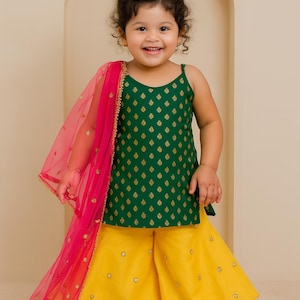 Sharara for Baby Girls Yellow Gharara dress Indian wear outfit