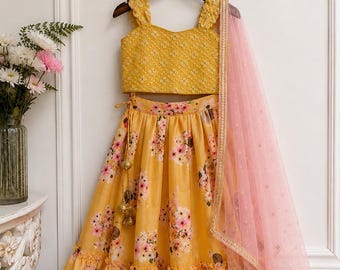 Girls lehenga Outfit Infant Indian wear Girls Floral dress
