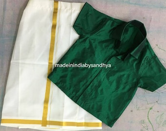 Indian outfits for Baby boys Mundu dhoti dress