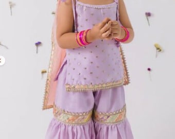 kids indianwear girl Sharara Gharara kurta suit set in USA baby ethnic wear