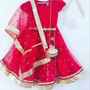 Custom Kids Lehenga Choli: Indian Ethnic Dress, Flower Girl Lengha