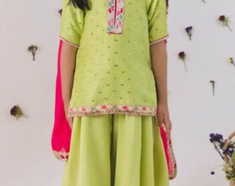 Baby Girls dresses ready to wear sharara suit white gharara dress coming home outfits