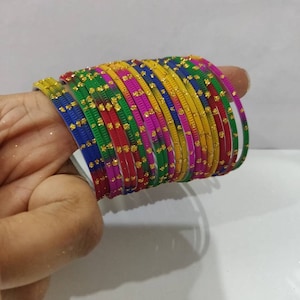 Girls kids Indian metal Bangles set of 22 pcs baby girl multi colour bangle bracelet sets