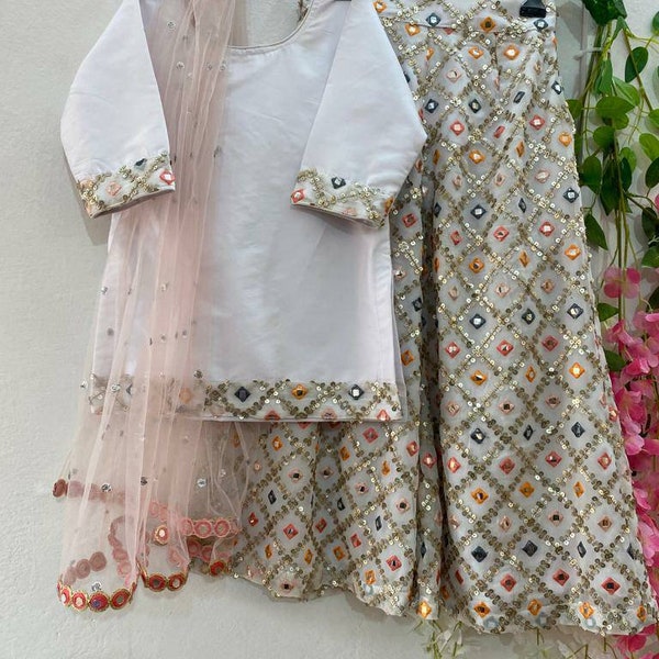 Baby Girls dresses ready to wear sharara suit white gharara dress coming home outfits