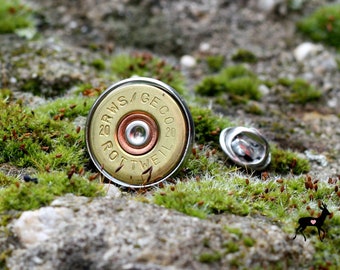 Pin Anstecker Brosche Schrotpatrone Kal.20, Jagdschmuck, Patronenschmuck, huntingjewelry