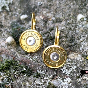 Earrings made from cartridge case CINESHOT .308 WIN, hunting jewelry, cartridge jewelry, huntingjewelry, huntingjewellery
