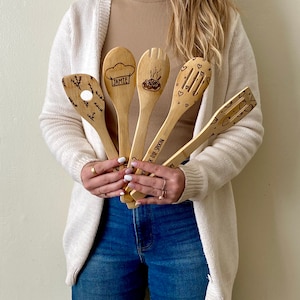 Personalized  PUNNY wood burned spoons